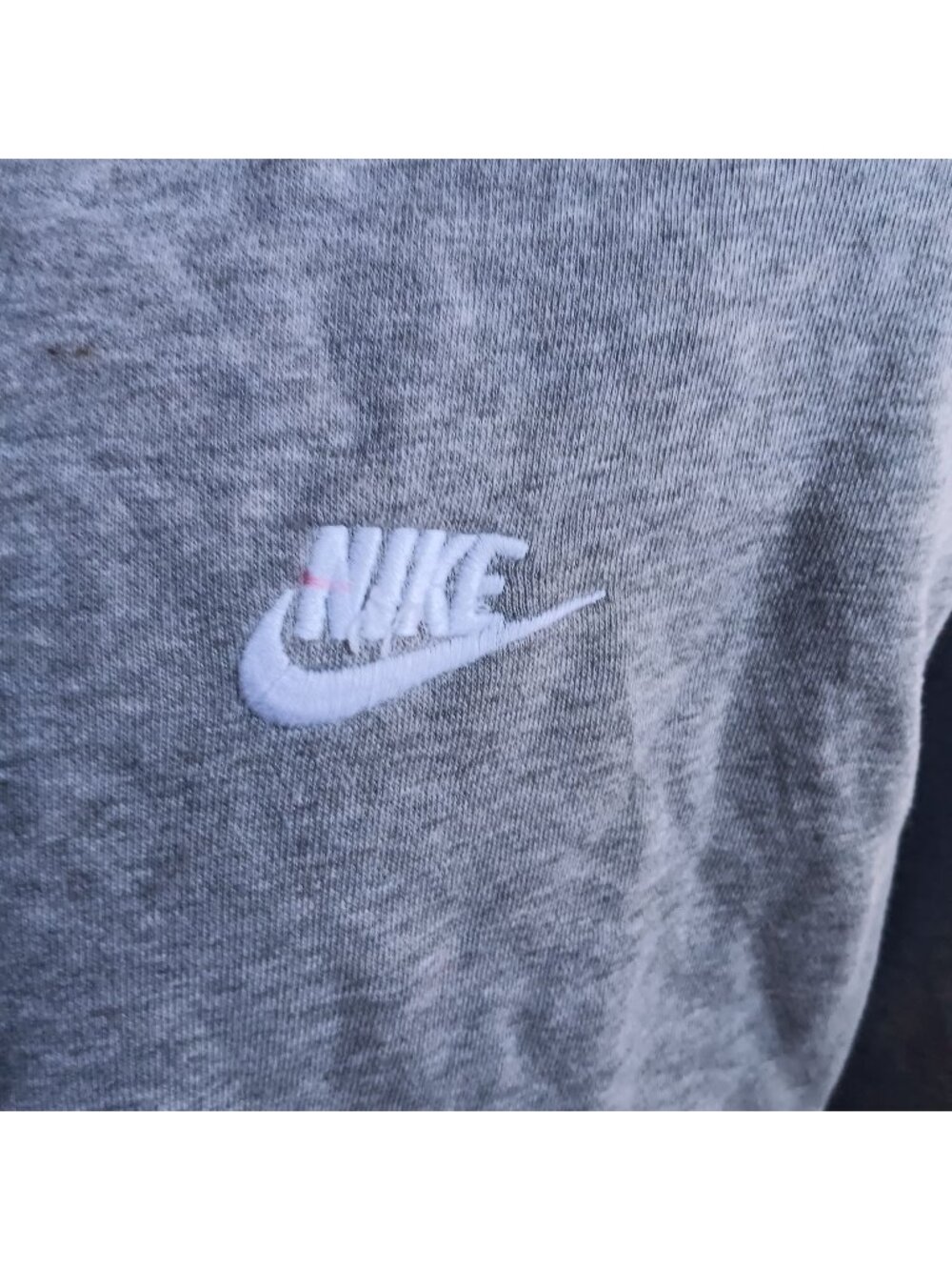 Men's Sweatshirt Large Nike Logo Crewneck Y2K  Fleece Heather Gray